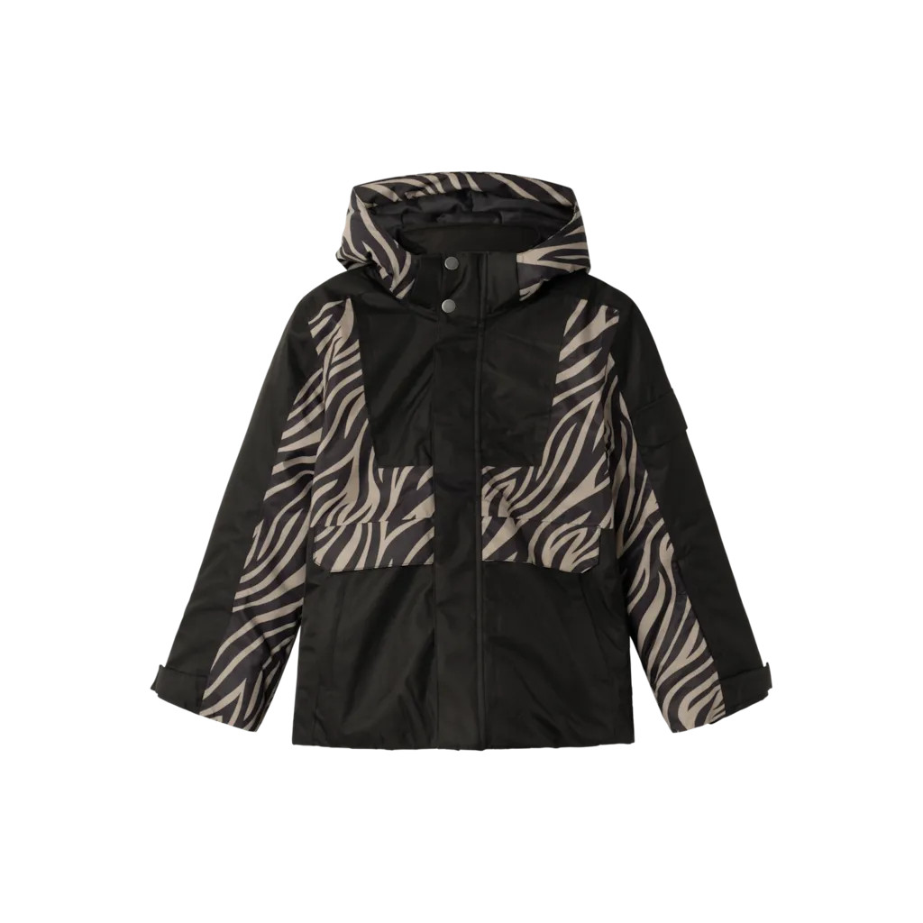 NAME IT Skijakke SLOPE10 Desert Taupe Zebra