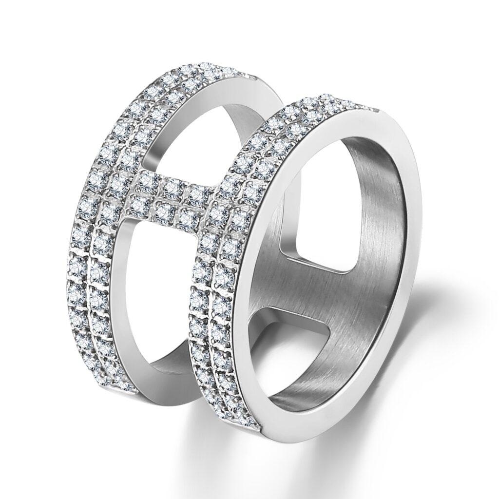 ANNEBRAUNER Double Massive White Ring - 50