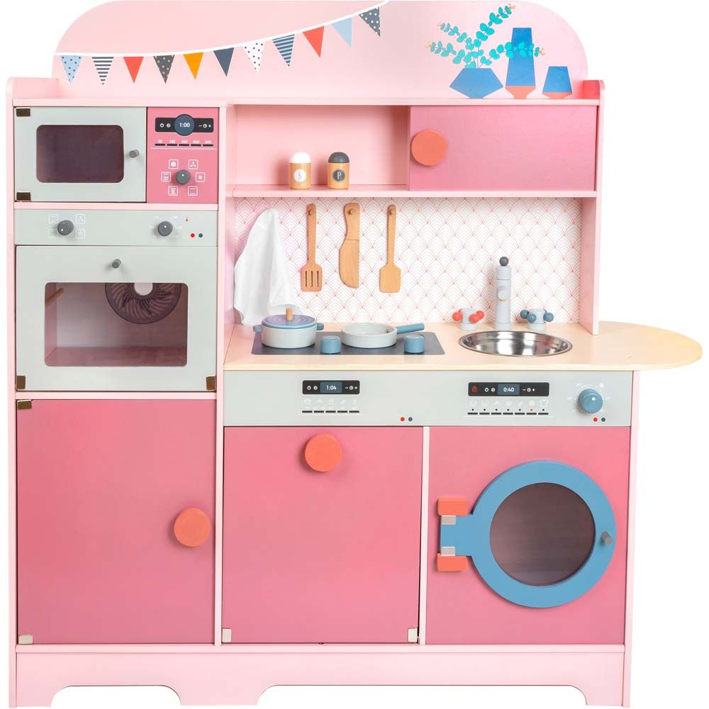 Retro Træ Legekøkken i Pink