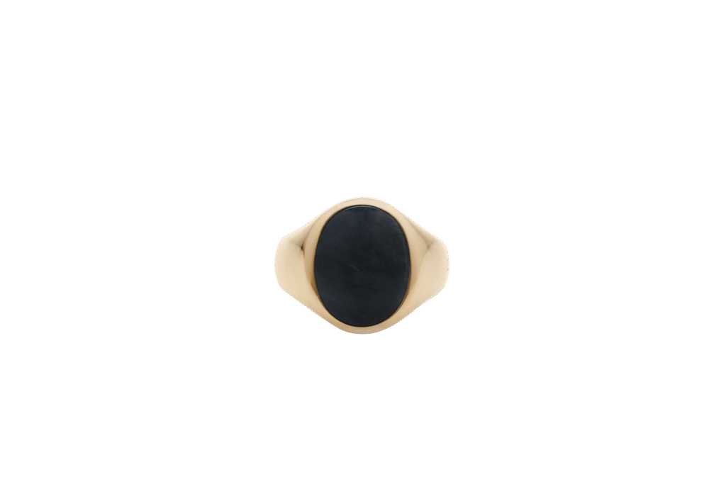 IX Oval Signet Ring Hawks Eye