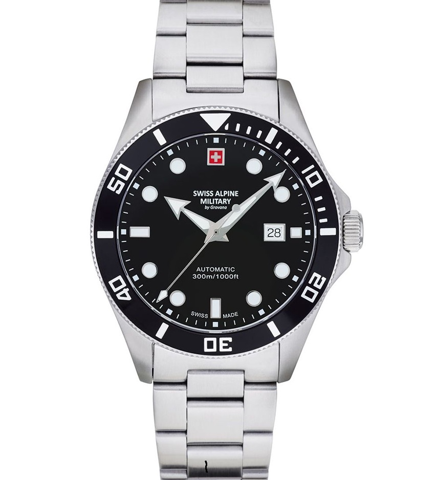 Swiss Alpine Military Diver Automatic Black Herreur