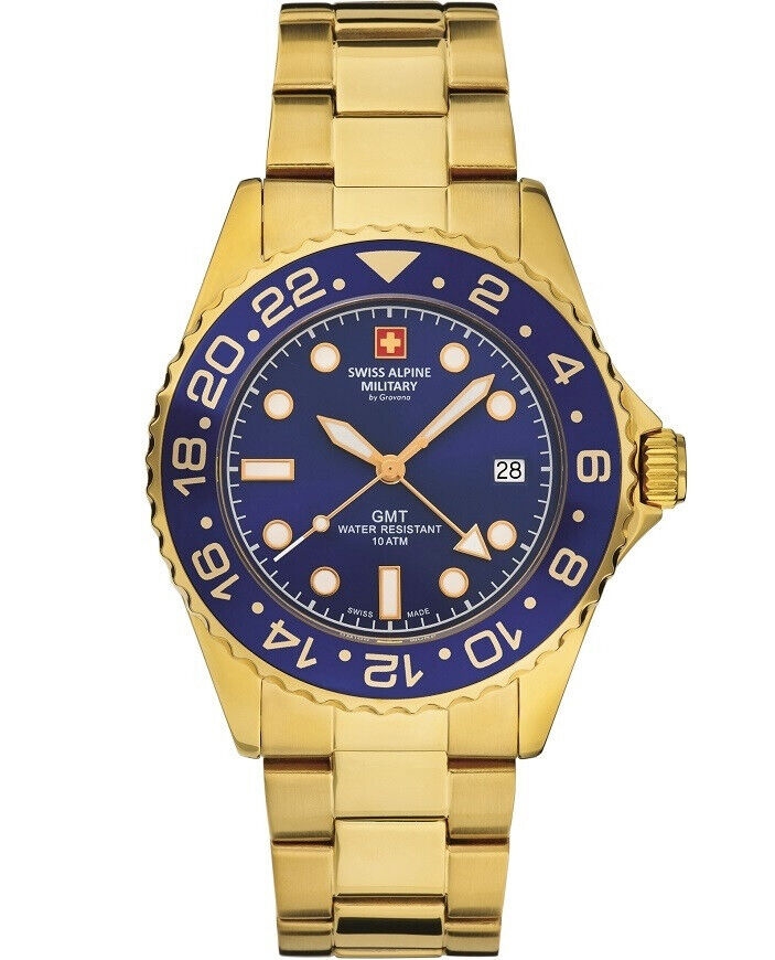 Swiss Alpine Military GMT Deep Blue Herreur
