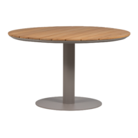 WOOOD Vela Havebord Ø122 cm - Aluminium og FSC-træ Natur/Sand