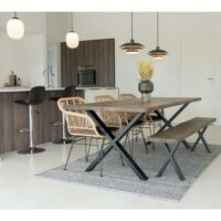 House Nordic - Toulon Spisebord - olieret eg med bølget kant - 200x95xh75x4 cm