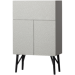 WOOOD - Carved Organisk Barskab Mango Træ Mist - 146x90x46 cm