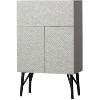 WOOOD - Carved Organisk Barskab Mango Træ Mist - 146x90x46 cm