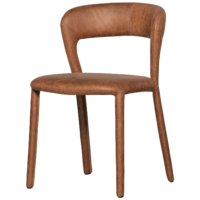 WOOOD Noble Spisebordsstol Læder-Look Cognac - Sæt af 2 stk. - 76x51x56 cm