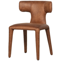 WOOOD Permit Spisebordsstol Læder-Look Cognac – Sæt af 2 stk. – 78x52x53 cm