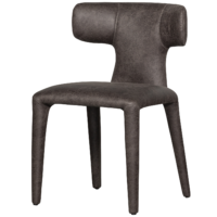 WOOOD Permit Spisebordsstol Læder-Look Sort/Grå - Sæt af 2 stk. - 78x52x53 cm