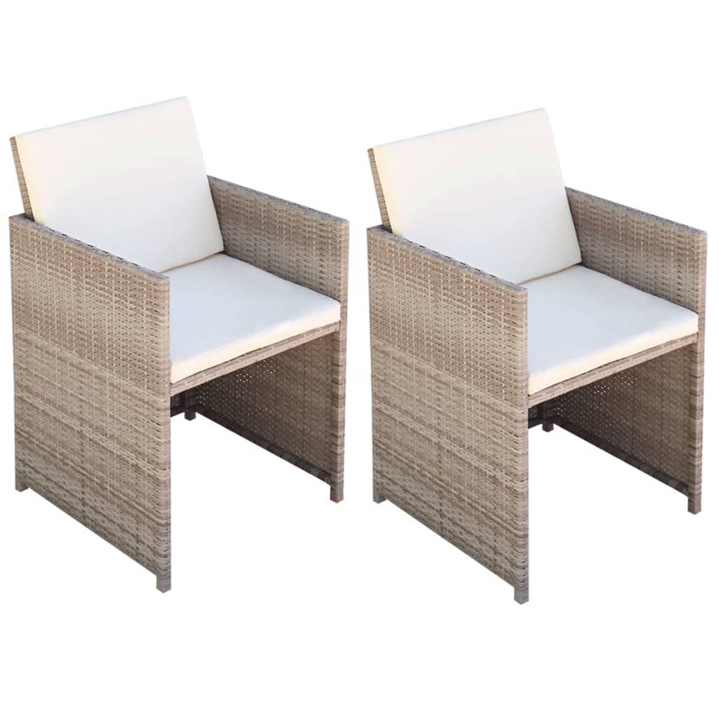 Havestole Med Hynder Polyrattan - Beige