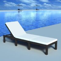 Liggestol Med Hynde Polyrattan – Sort