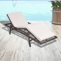 Liggestol Med Hynde Polyrattan – Brun