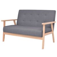 3-Personers Sofa I Stof - Mørkegrå / 2-sædet