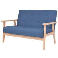 3-Personers Sofa I Stof – Blå / 2-sædet