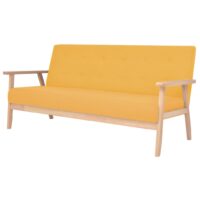 3-Personers Sofa I Stof – Gul / 3-sædet