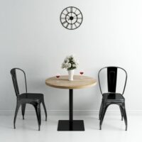 Bistrobord MDF Og Stål Rund - Egetræsfarvet / Ø 80 x 75 cm