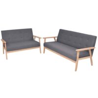 3-Personers Sofa I Stof – Mørkegrå / 2-personers   3-personers