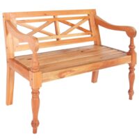Batavia-Bænk Massivt Mahognitræ – Lysebrun / 98 cm