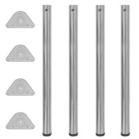 4 Bordben, Justerbar Højde, , Børstet Nikkel - 870 mm
