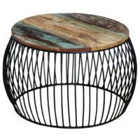Sofabord Rundt Massivt Genbrugstræ - Massivt genanvendt træ / 68 x 37 cm