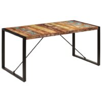 Spisebord I 120 Cm Sort – Massivt genanvendt træ / 160 x 80 x 75 cm