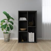 Bogreol/Skænk 50x25x80 Cm Konstrueret Træ – Sort