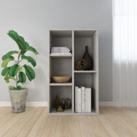 Bogreol/Skænk 50x25x80 Cm Konstrueret Træ – Betongrå