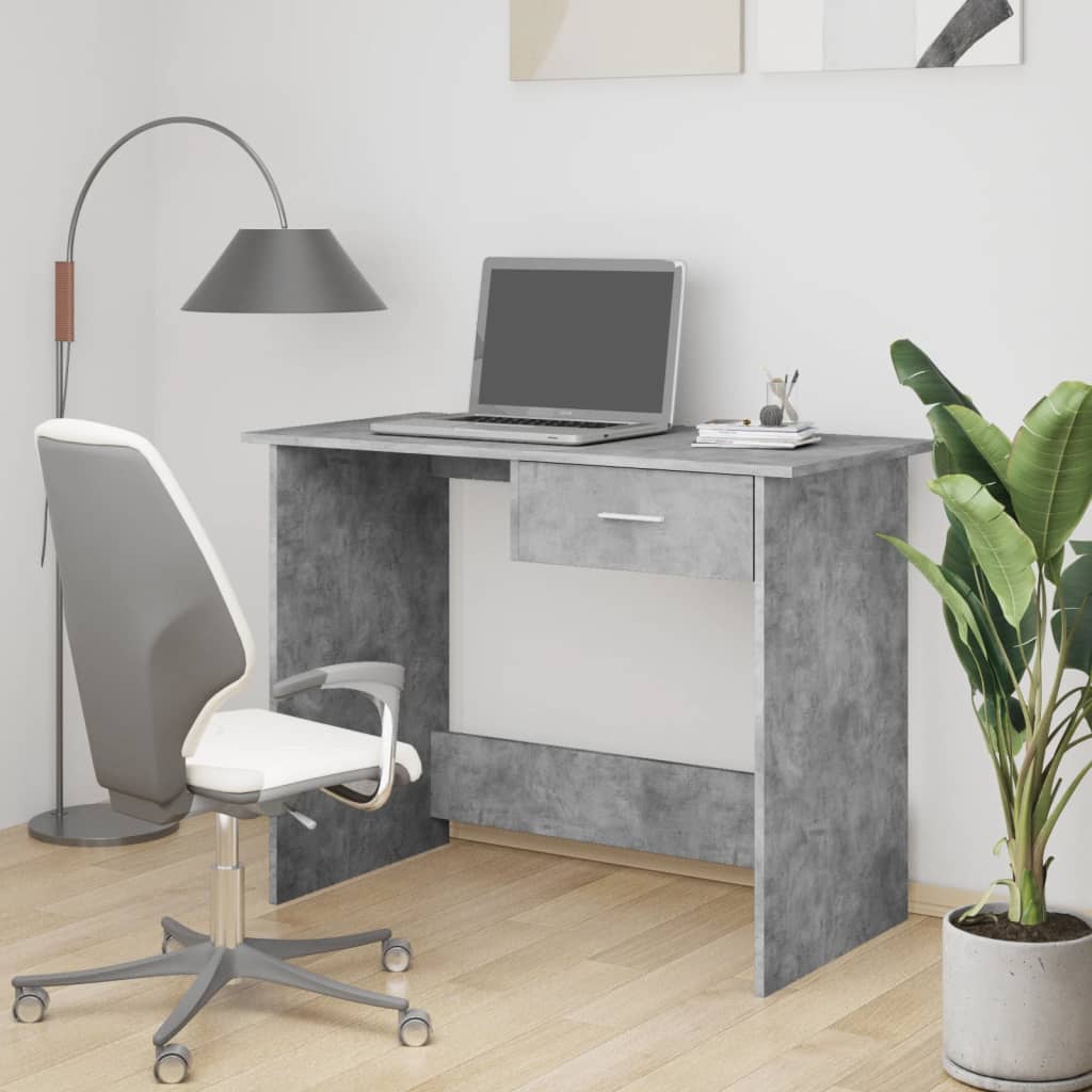 Skrivebord 100x50x76 Cm Konstrueret Træ - Betongrå