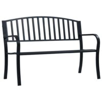 Havebænk 125 Cm Stål - Sort