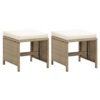 Haveskamler Med Hynder Polyrattan - Beige