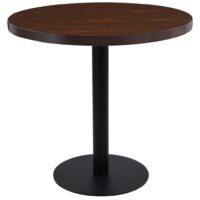 Bistrobord MDF – mørkebrun og sort / 80 x 75 cm