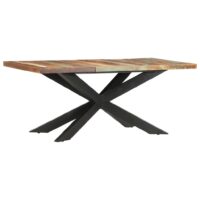 Spisebord 180 X 90 X 76 Cm Massivt Ru Mangotræ – Flerfarvet