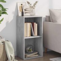 Bogreol Med 2 Hylder 40X30X76,5 Cm Konstrueret Træ Betongrå - 40 cm / 76.5 cm