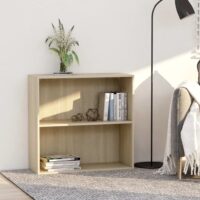 Bogreol Med 2 Hylder 40X30X76,5 Cm Konstrueret Træ Sonoma-Eg – 80 cm / 76.5 cm
