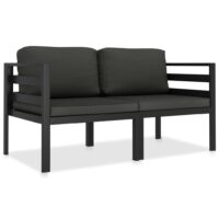 Loungesæt Til Haven 4 Dele Med Hynder Aluminium – Hjørnesofa (2 stk.)