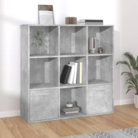 Bogreol 98x30x98 Cm Konstrueret Træ – Betongrå