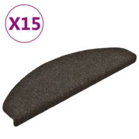 Selvklæbende Trappemåtter Tuftet Antracitgrå – 15 / 65 x 21 x 4 cm