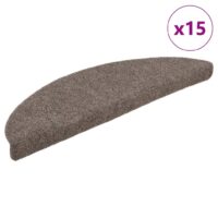 Selvklæbende Trappemåtter Tuftet Farvet Creme – 15 / 65 x 21 x 4 cm
