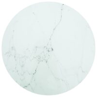Bordplade Hærdet Glas Rund – Hvid / Ø 80 cm