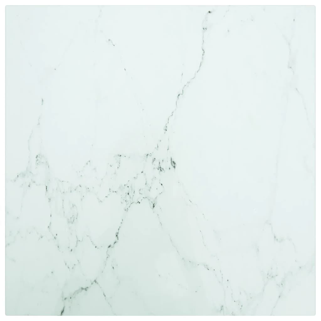 Bordplade Hærdet Glas Rund - Hvid / 40 x 40 cm