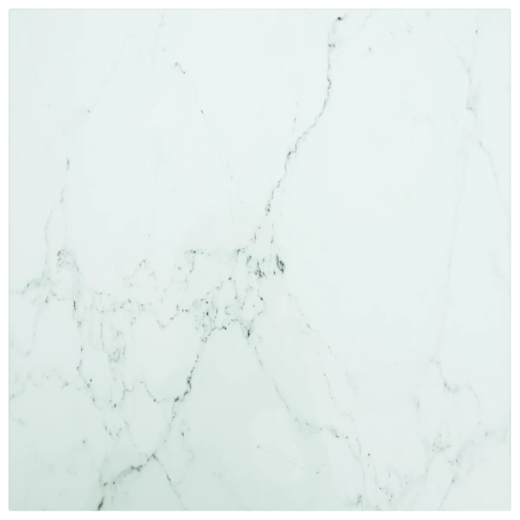 Bordplade Hærdet Glas Rund - Hvid / 50 x 50 cm