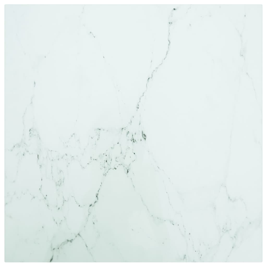 Bordplade Hærdet Glas Rund - Hvid / 60 x 60 cm