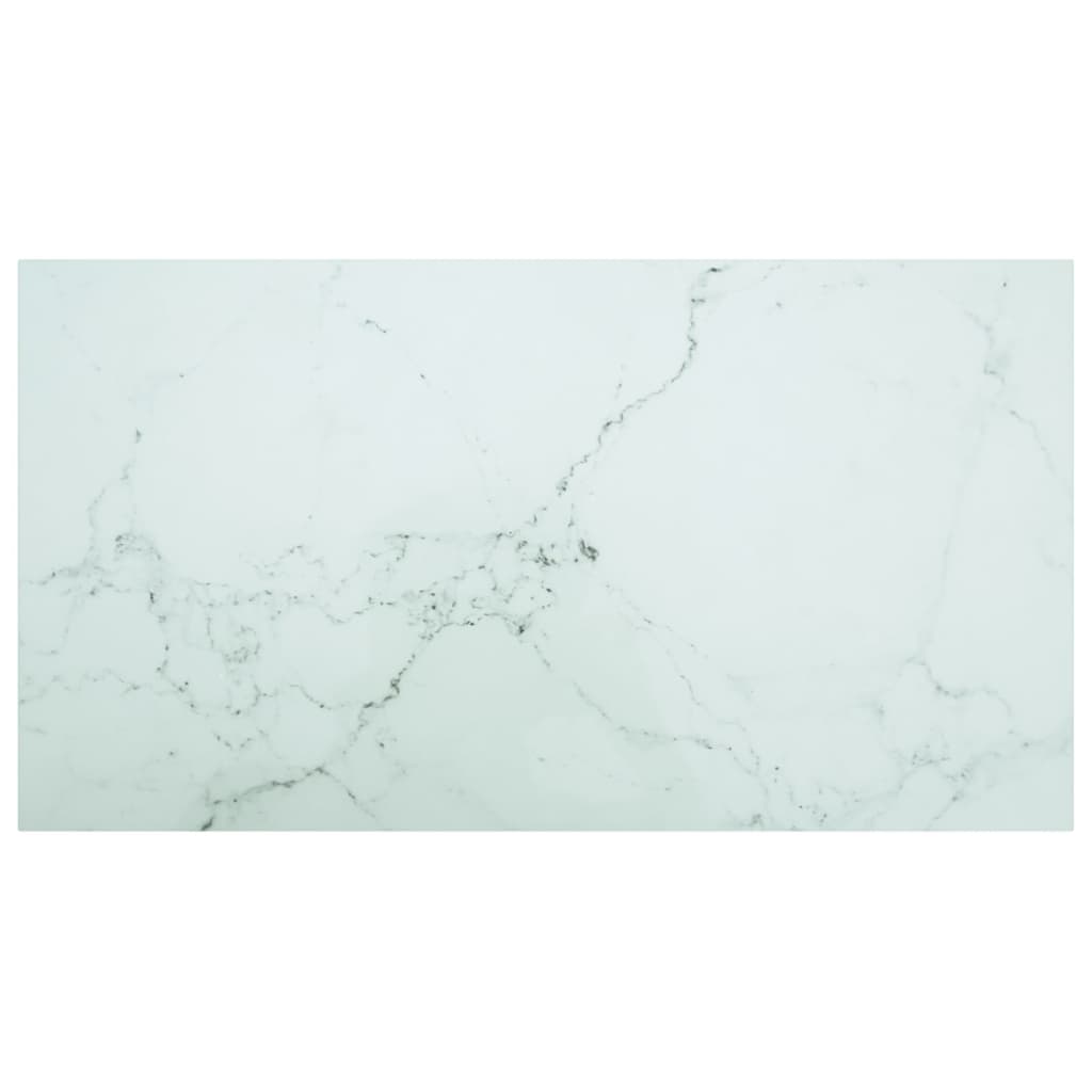 Bordplade Hærdet Glas Rund - Hvid / 120 x 65 cm