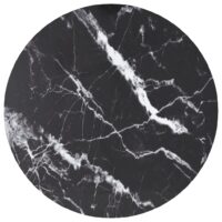 Bordplade Hærdet Glas Rund – Sort og hvid / Ø 60 cm