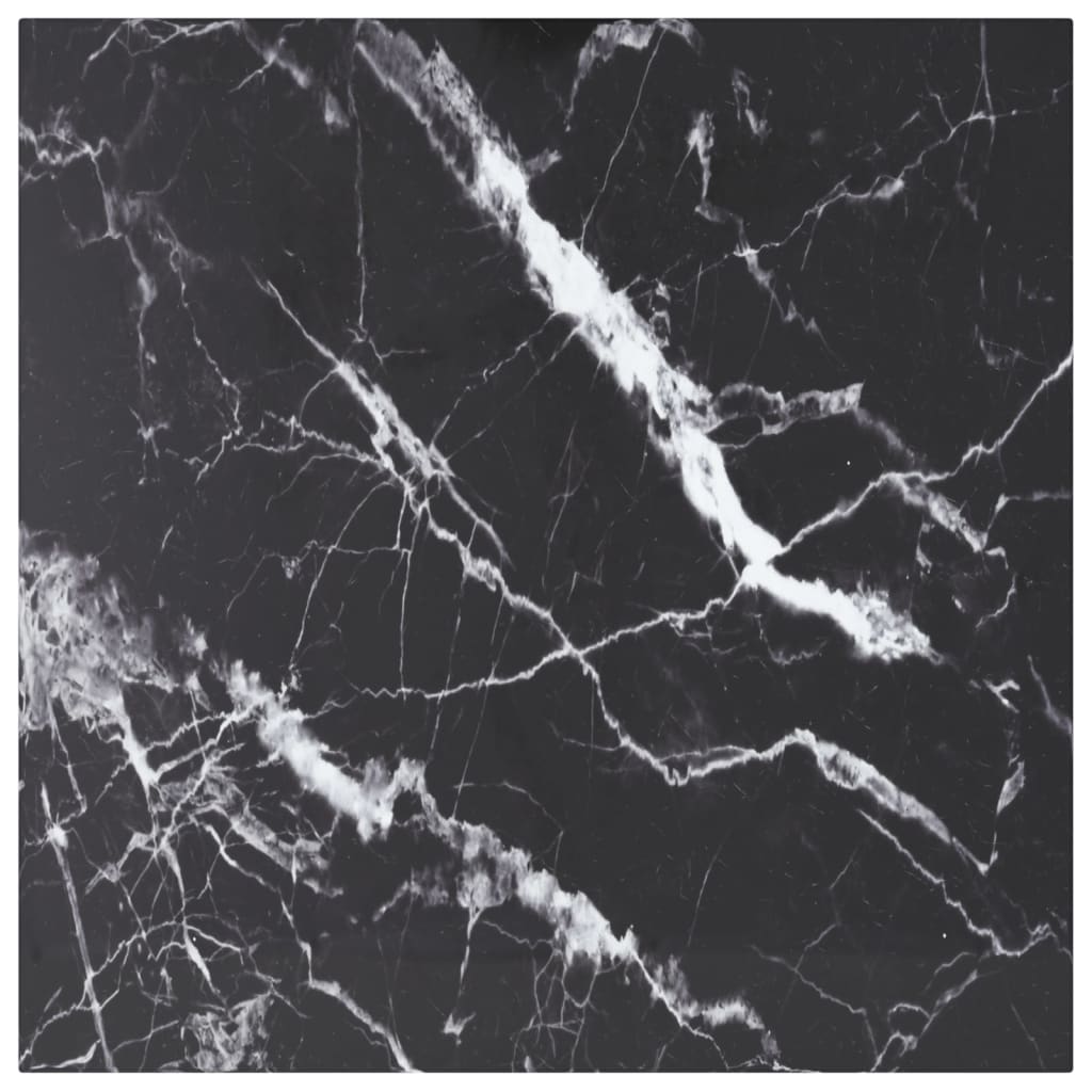 Bordplade Hærdet Glas Rund - Sort og hvid / 60 x 60 cm