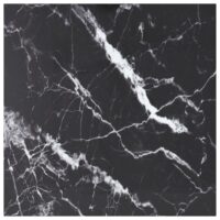 Bordplade Hærdet Glas Rund – Sort og hvid / 80 x 80 cm