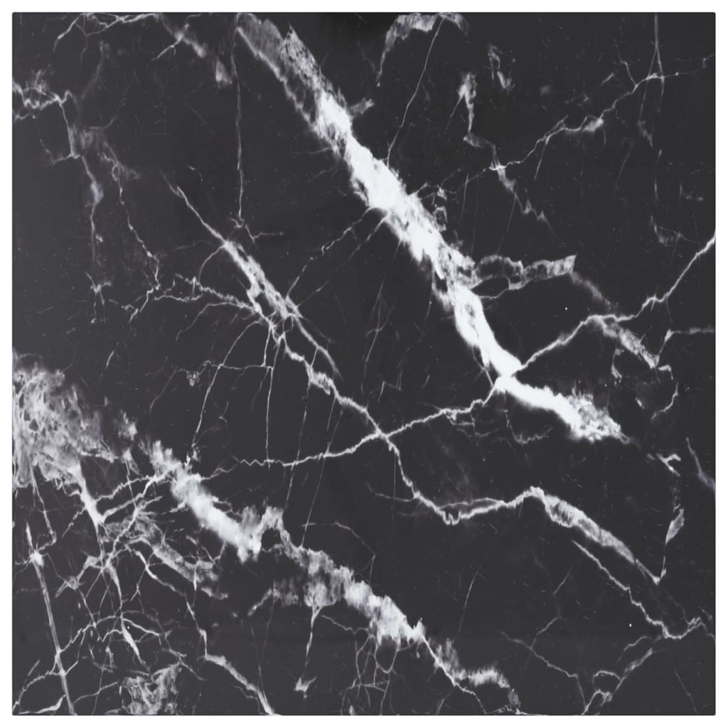 Bordplade Hærdet Glas Rund - Sort og hvid / 80 x 80 cm