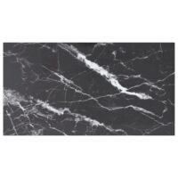 Bordplade Hærdet Glas Rund – Sort og hvid / 120 x 65 cm