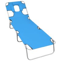 Foldbar Liggestol Med Nakkehynde Stål - turkisblå