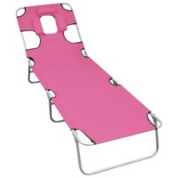 Foldbar Liggestol Med Nakkehynde Stål – magenta